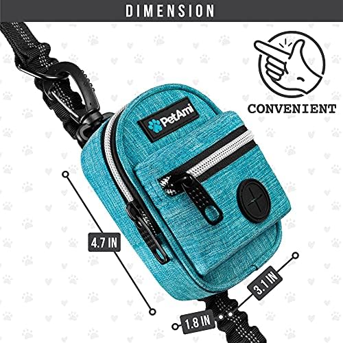 PetAmi Dog Poop Bag Holder for Leash, Waste Bag Dispenser Pet Pouch, Blue - Image 5