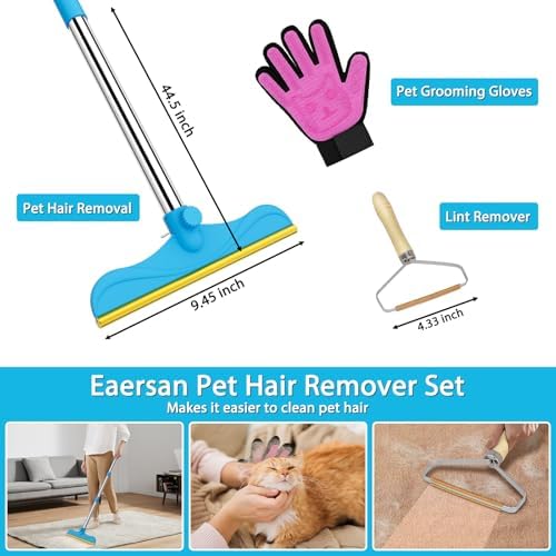 Carpet Rake for Pet Hair Removal Tool, 3 Pcs Dog Cat Hair Remover - Image 3