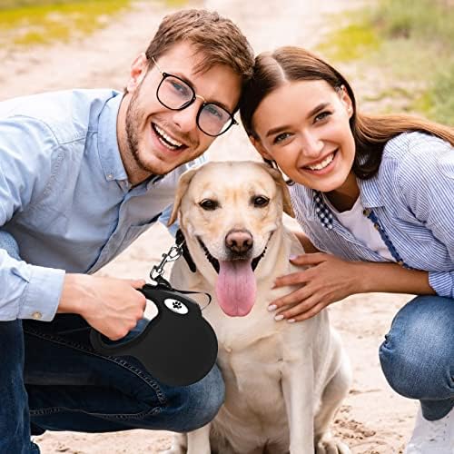 16 ft Retractable Dog Leash for Large Dogs up to 110 lbs,Tangle-Free Nylon Tape,Black Dan L - Image 4