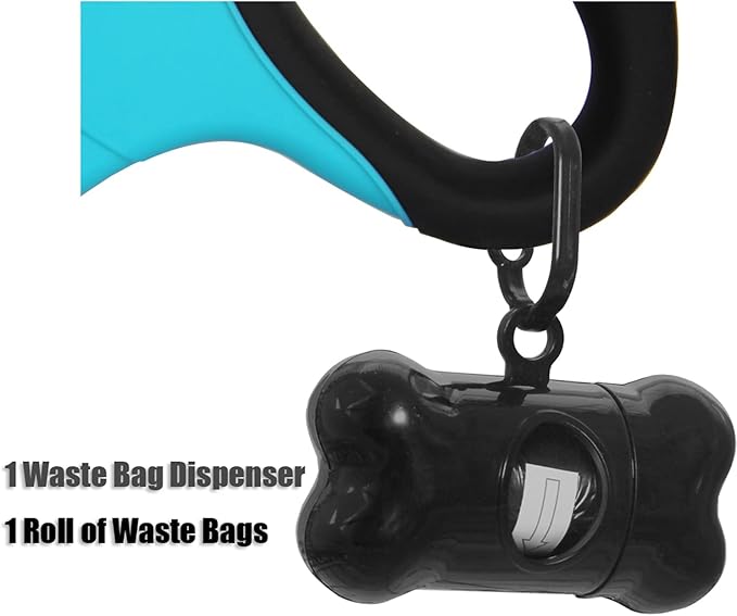 16 ft Retractable Dog Leash for Large Dogs up to 44 lbs,Tangle-Free Nylon Tape,Blue M