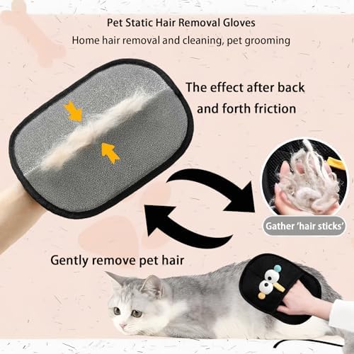 Pet Hair Remover Glove, 2PCS Upgraded Magic Brush Electrostatic Mitt for Dogs & Cats, Pet Hair Removal Glove Tool for Furniture, Car Seat, Clothes, Couches, Carpet, Laundry - Image 5