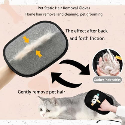 Pet Hair Remover Glove, 2PCS Upgraded Magic Brush Electrostatic Mitt for Dogs & Cats, Pet Hair Removal Glove Tool for Furniture, Car Seat, Clothes, Couches, Carpet, Laundry - Image 5