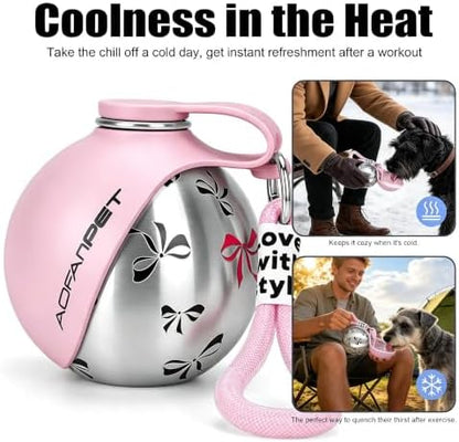 Portable Dog Water Bottle 10oz Stainless Steel Travel Bowl - Image 6