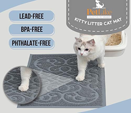 PetLike 2pk 30x18 inch Cat Litter Box Mat, Thick Kitty Litter Trapping Mat, Durable,Waterproof &Washable with Non-Slip Backing, Soft on Kitty Paws and Easy to Clean, BPA Free - Image 3