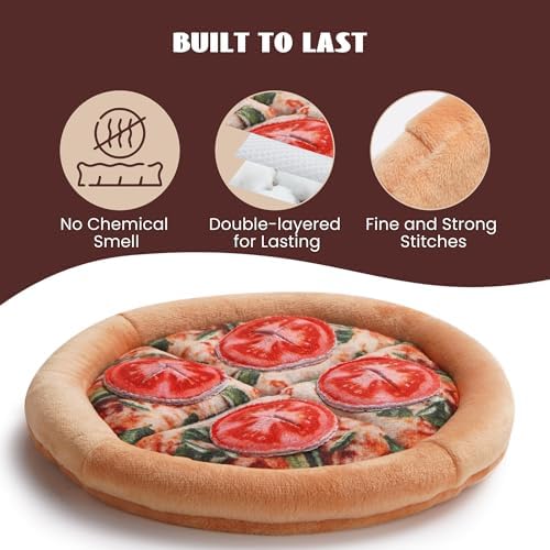 Nocciola Hide Treat Seek Pizza Dog Toy- Interactive Enrichment Burrow Snuffle Plush Stuffed Puppy Toys, Fun Crinkle Squeaky Durable Entertained Pet Supplies for Small Medium Large Breed - Image 5