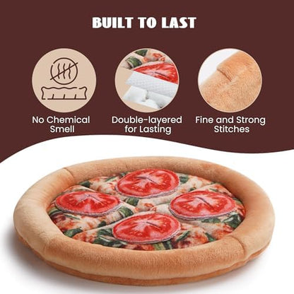 Nocciola Hide Treat Seek Pizza Dog Toy- Interactive Enrichment Burrow Snuffle Plush Stuffed Puppy Toys, Fun Crinkle Squeaky Durable Entertained Pet Supplies for Small Medium Large Breed - Image 5