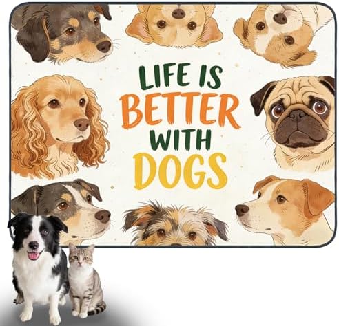 Nuxovilar Cute Canine Pet Food Mat Polyester 23.62x17.71 Inches by Nuxovilar