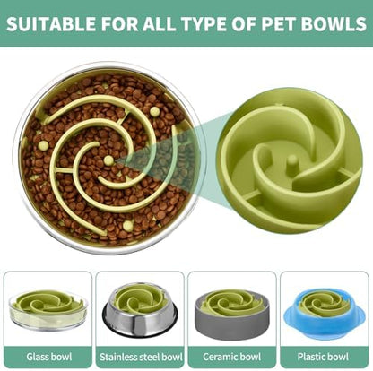 Slow Feeder Dog Bowls Insert, Animire Soft Silicone Slow Eating Dog Food Bowl for Small, Medium and Large Dogs, Compatible with Regular and Elevated Bowls - Image 3