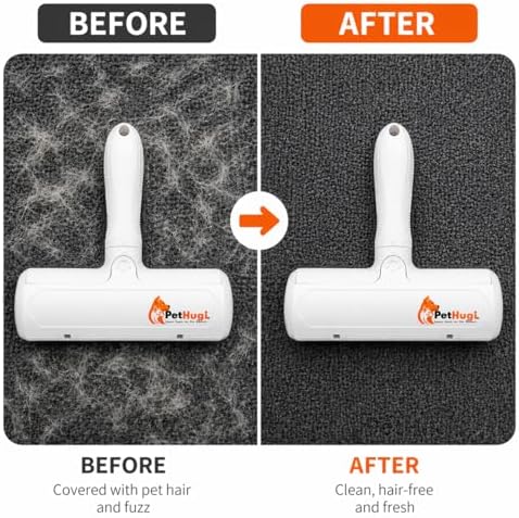 3-in-1 Pet Hair Remover Set with Cleaning Brush and Detailer Scraper - Reusable Roller for Couch, Furniture, Dog & Cat Hair - Self Cleaning Lint Remover Tool for Carpet, Sofa & Bedding - Image 2
