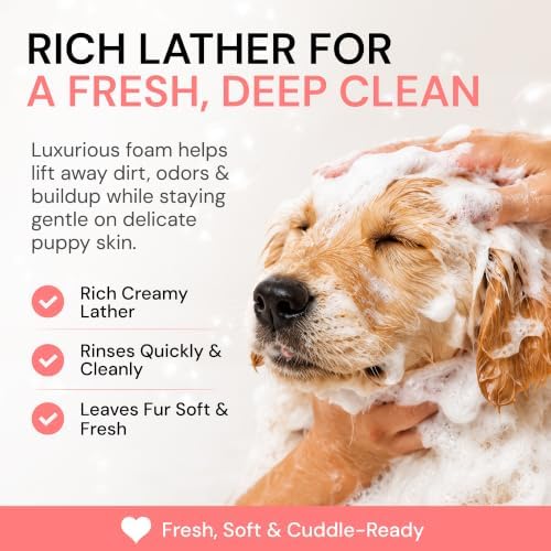 Natural Puppy Shampoo and Conditioner Tear Free with Aloe Vera, pH-Balanced Shampoo for Puppies, Tearless Dog Shampoo and Conditioner, Puppy Wash Sensitive Skin 26.4 Oz (Pack of 2) - Image 5
