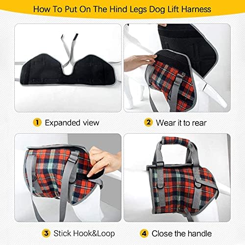 ROZKITCH Dog Lift Harness, Grid Pet Rear Support Aid Veterinarian Approved Sling for Old K9 Help with Poor Stability, Back Leg Hip Disabled Joint Injury Elderly Arthritis ACL Rehabilitation Rehab L - Image 4