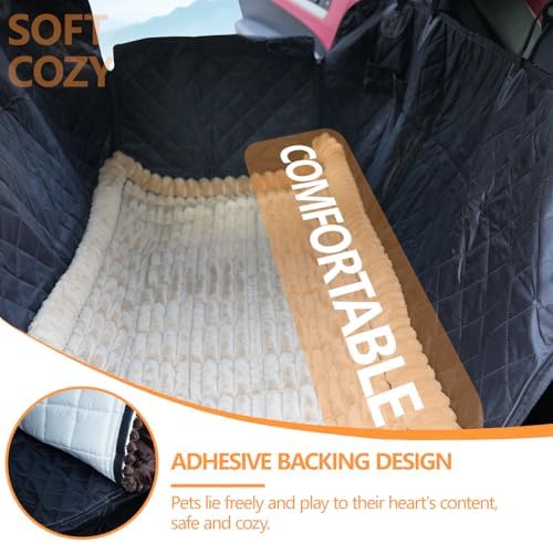 Dog Car Seat Cover 2 Piece Seat Waterproof Hammock and Brown Cover - Image 4