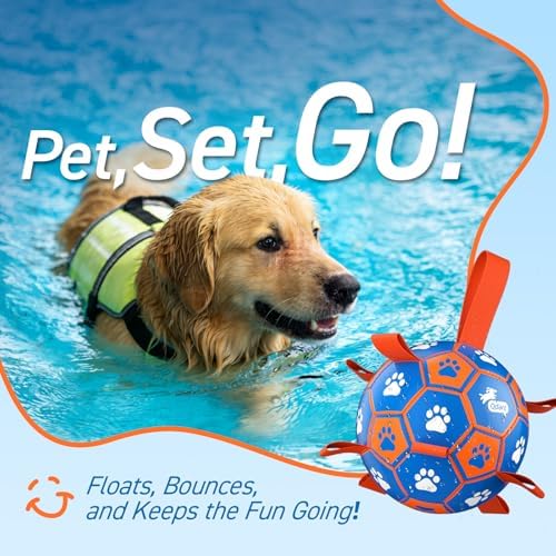 QDAN Dog Ropes Toys, Soccer Ball with Straps, Tug Toy, Dog Birthday Gift - Image 2