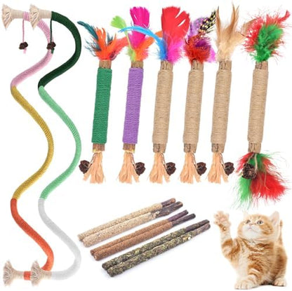 TINDTOP Cat Chew Toys, Silvervine Chew Sticks with 2 Pack Chew Ropes by TINDTOP
