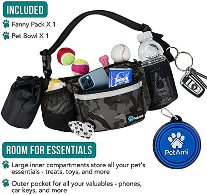 PetAmi Dog Fanny Pack, Treat Pouch for Dog Walking Training, Camo Black - Image 2