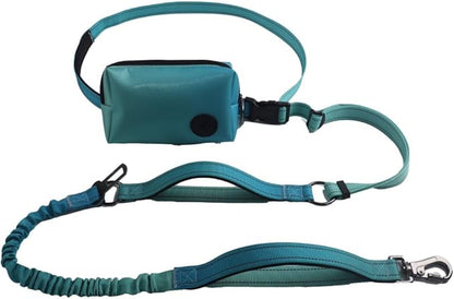 Hands Free Dog Leash for Large Medium Dogs Heavy Duty Bungee Reflective Adjustable Waist Leashes for Walking Running with Zipper Pouch 6-9FT (Green with 6-9FT)