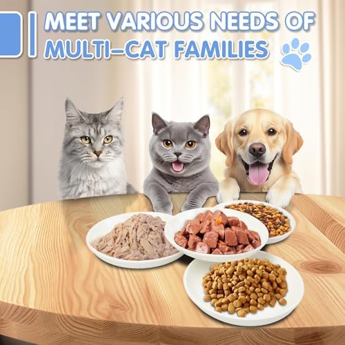 6 Pack Cat Food Bowl, Ceramic Cat Bowls, Anti Whisker Fatigue Cats Bowl Set - Image 4