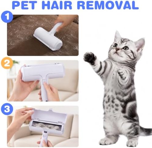 kissleaf Reusable Lint Roller, Portable, for Pet Hair on Car, Light Purple - Image 4