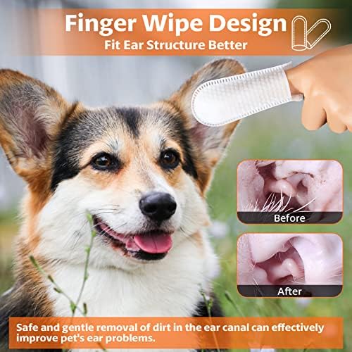 OBSEDE Dog & Cat Ear Cleaner Wipes, 60 Ct Finger Wipes for Pet Grooming - Image 3