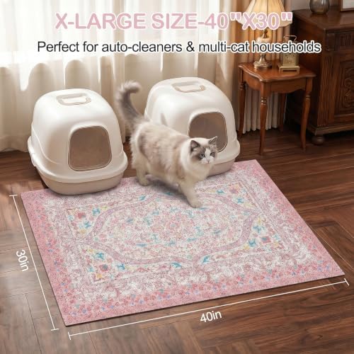 Glittme Cat Litter Mat, 40"x30" Non-Slip Washable Trapping Mat for Cats - Image 6