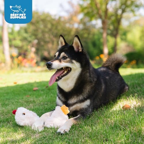 Best Pet Supplies Interactive Squeaky Dog Toy - Baby Chicken, Cream - Image 5