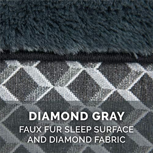 Furhaven Pillow Dog Bed for Large/Medium Dogs w/ Removable Bolsters & Washable Cover - Plush & Woven Decor Comfy Couch Sofa - Diamond Gray, Large - Image 4