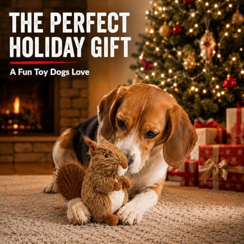 Squirrel Dog Toy Squeak Toys Plush Pet Toys | Interactive Stuffed Animal Toy Stuffed Animals Chew Toy for Dogs | Plush Puppy Toy | Stuffed Squirrel Dog Toy - Image 2