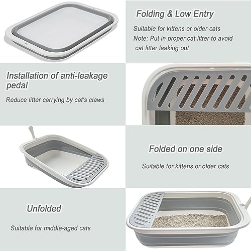 Collapsible Kitten Litter Box Low Entry Small Cat Litter Box M - Image 5