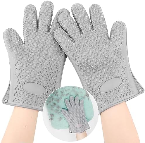 Pet Hair Remover Gloves - Sticker Gloves Clean Pet Hair on Furniture with Ease, Suitable for Soft and Irregular Surfaces. Such as Sofas, Pillows, Mattresses, Cat Trees. (Silicone, Grey(2 PCS) by Astfys
