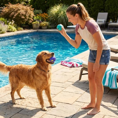 Outward Hound FlyFetch Rubber Fetch Ballz Dog Toy, Bounces & Floats, Launcher Compatible, 2.6", 2-Pack - Image 5