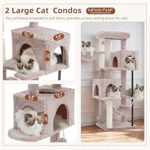 Gitelsnour Cat Tree Tower with Sturdy Steel Tube for Indoor Cats GCT014MU - Image 2
