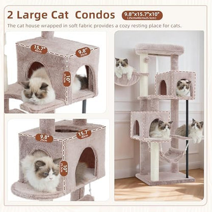 Gitelsnour Cat Tree Tower with Sturdy Steel Tube for Indoor Cats GCT014MU - Image 2