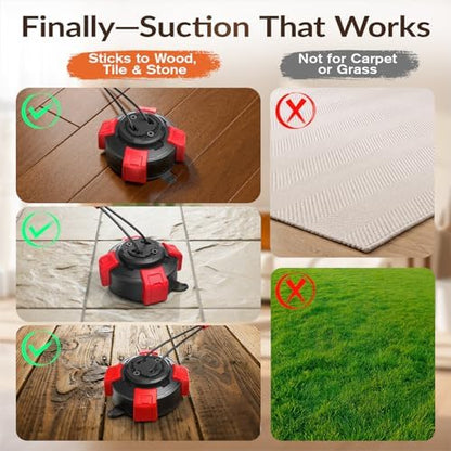 Suction Cup Dog Tug Toy Interactive Puzzle Chew Ball, Tug of War Dog Toys for Small Medium Dogs Red & Black - Image 2