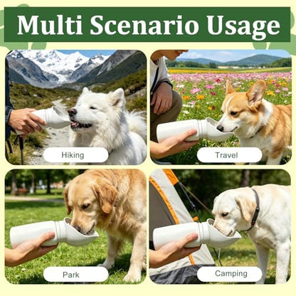 2 in 1 Foldable Dog Water Bottle, Leakproof Portable Pet Dispenser, Grey - Image 6