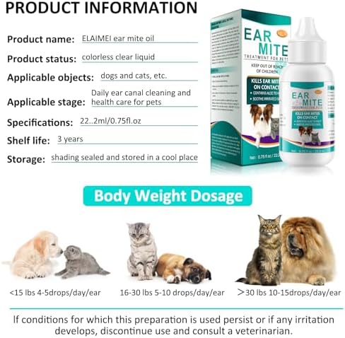 Ear Mites Treatment for Dogs and Cats,Dog Ear Infection Treatment Drops - Image 4