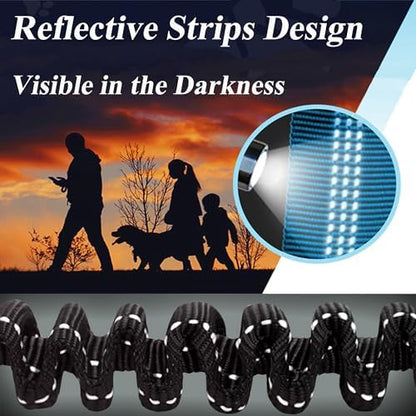 Reflective Bungee Dog Leash Extension Attachment 4ft with Double Clips - Image 2