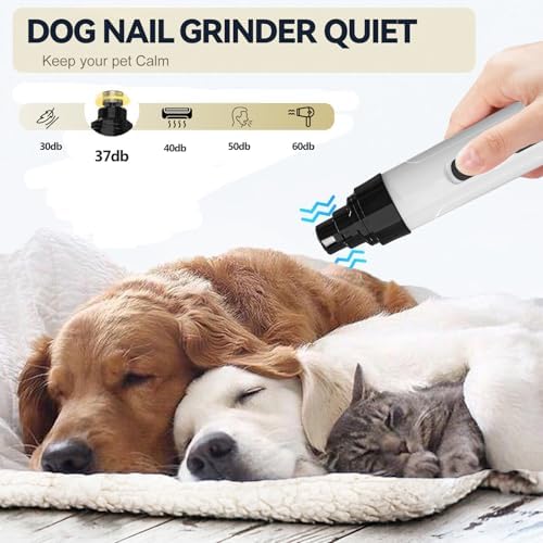 Silent Pet Nail Grinder for Dogs & Cats, 3 Grinding Heads - Image 3