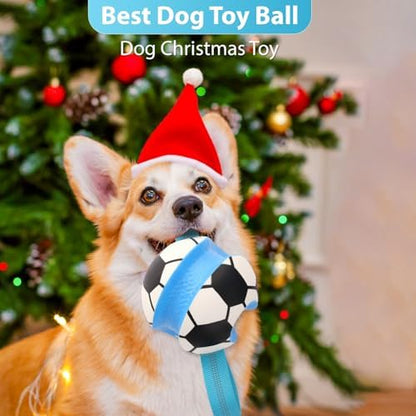 Dog Toys Balls, Interactive Dog Soccer Ball with Pull Straps, Bouncing Water Toy, Durable Training Toy for Small Medium Pets, Puppy Toy for Indoor Outdoor Play - Image 6