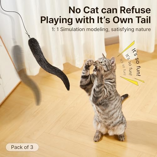 Potaroma Cat Toys Lifelike Tail Kicker 3 Pack, Catnip Crinkle Kitten Teaser - Image 2