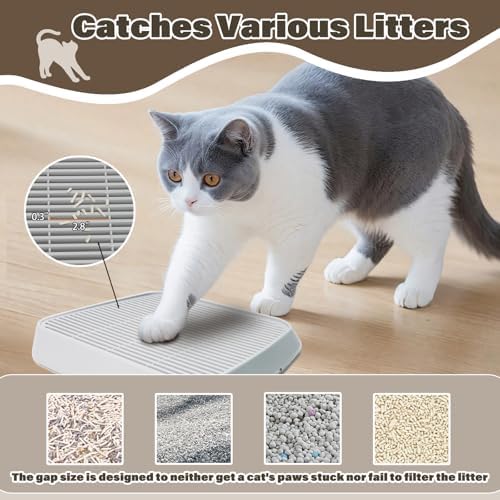 Cat Ramp for Litter Box, Anti-Tracking Cat Litter Trapper, Grey - Image 4