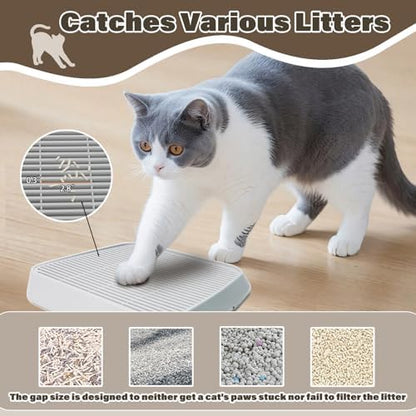 Cat Ramp for Litter Box, Anti-Tracking Cat Litter Trapper, Grey - Image 4