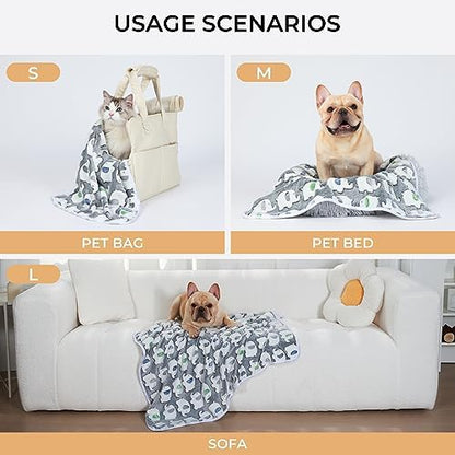 1 Pack 3 Blankets Super Soft Fluffy Premium Cute Elephant Pattern Pet Blanket Flannel Throw for Dog Puppy Cat Dark Grey Large(41x31 inch) - Image 2