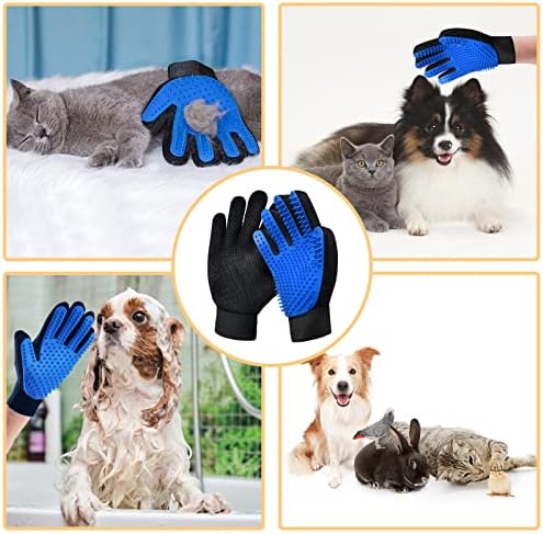 Cat Grooming Glove Brush, Pet Hair Remover Tool, 1 Pair Reusable Dog Hair Fur Remover for Carpet, Furniture, Couch, Clothes, Eco-Friendly and High efficiency (Blue) - Image 4