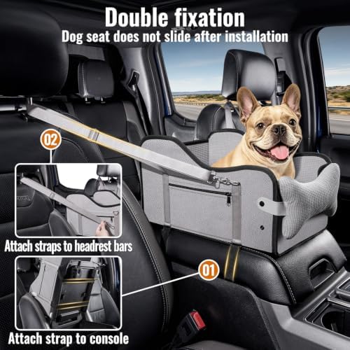 MAXFUT Center Console Dog Car Seat for Small Dogs,Fit for Full Size Truck - Image 5