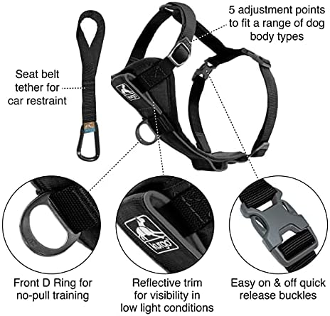 Kurgo Tru-Fit Smart Harness, Black, Extra Large - Image 2