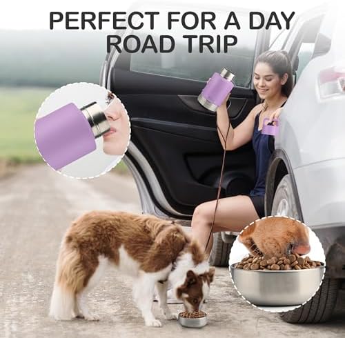 KEWIXY 3 in 1 Insulated Dog Water Bottle with Detachable Bowls for Travel - Image 6