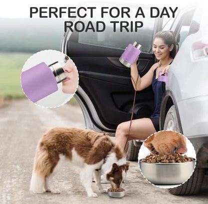 KEWIXY 3 in 1 Insulated Dog Water Bottle with Detachable Bowls for Travel - Image 6