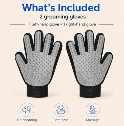NVNAN Pet Hair Removal Glove for Dogs & Cats, 2-Pack Gray - Image 2