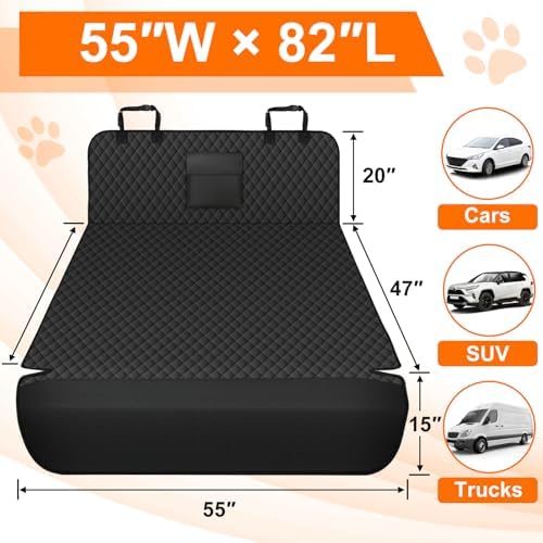 Waterproof SUV Cargo Liner for Dogs, Car Seat Cover Mat, Black - Image 2