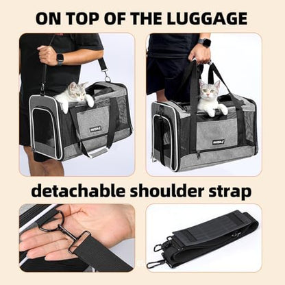 Cat Carrier Soft-Sided Travel Bag for Medium to Large Cat Over 15lbs - Image 6